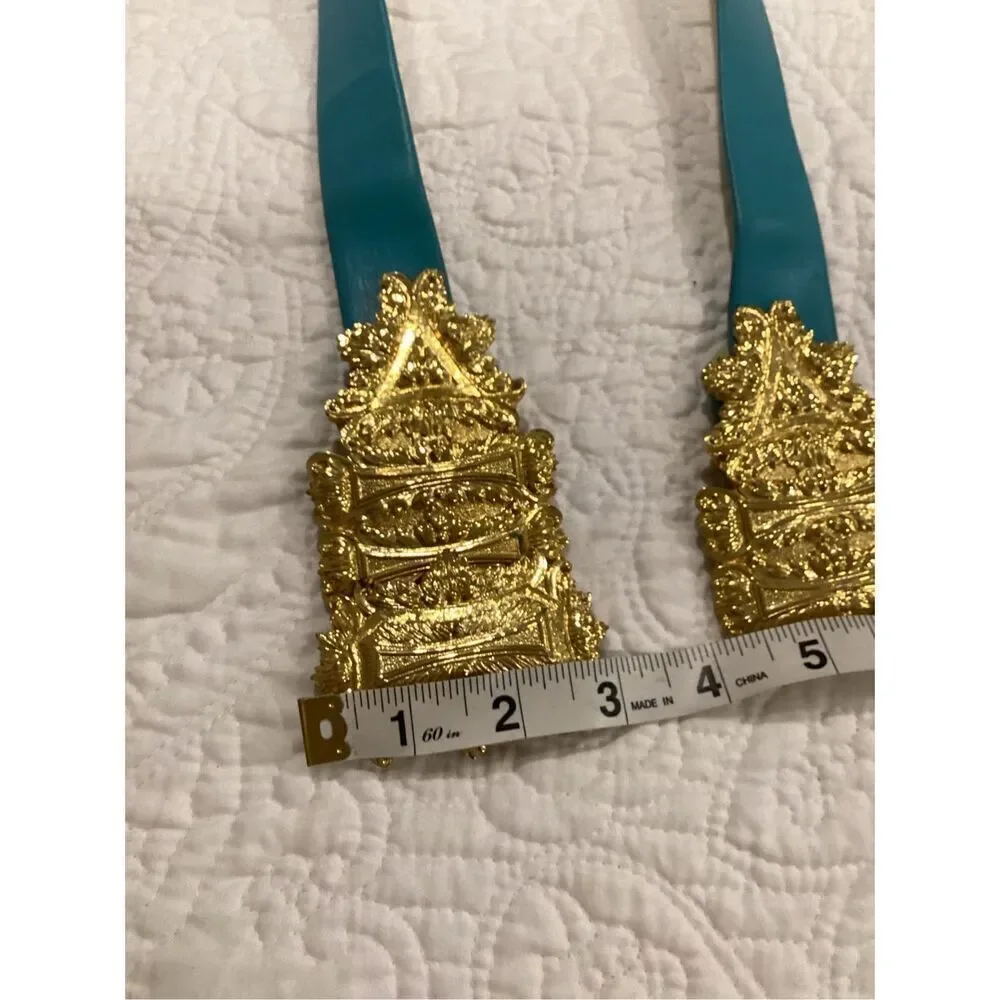 Vintage Alexis Kirk Turquoise & Gold Statement Belt